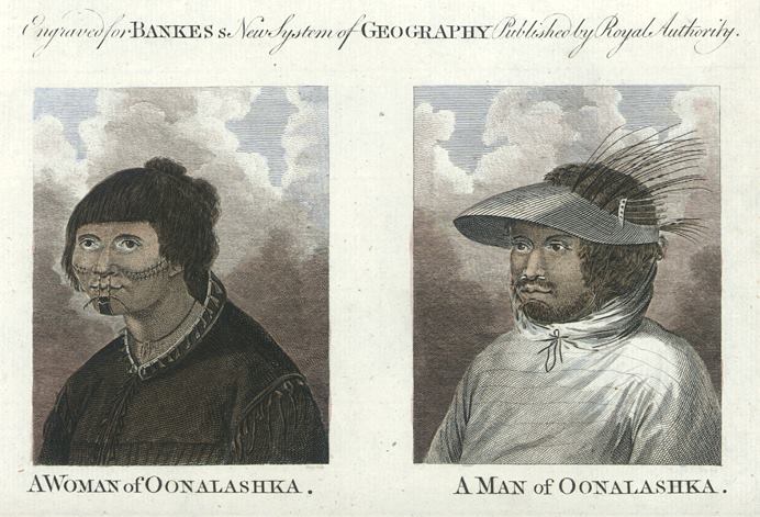 Man & Woman of Alaska, Bankes' Geography, 1779