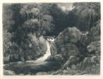 Wales, view near Dolgelly, F.C.Lewis etching, 1845