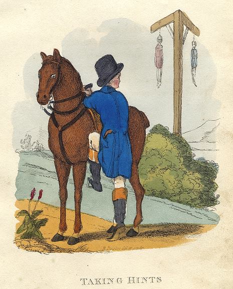 Taking Hints, (capital punishment, hanging), Richard Dagley caricature, 1821