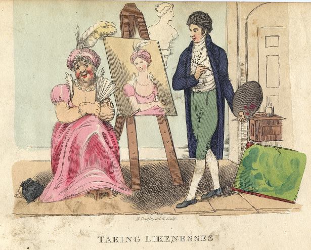 Taking Likenesses, (portrait artist), Richard Dagley caricature, 1821