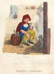 Taking Comfort, (cottage fireside), Richard Dagley caricature, 1821