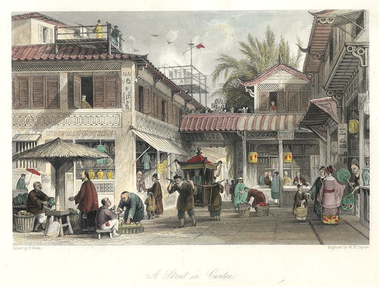 China, Street in Canton, 1843