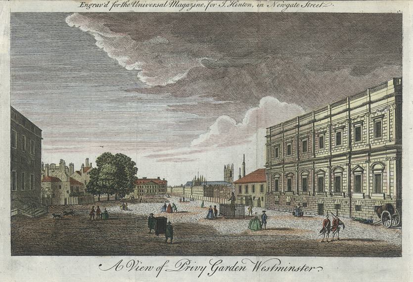 London, Westminster Privy garden, 1752