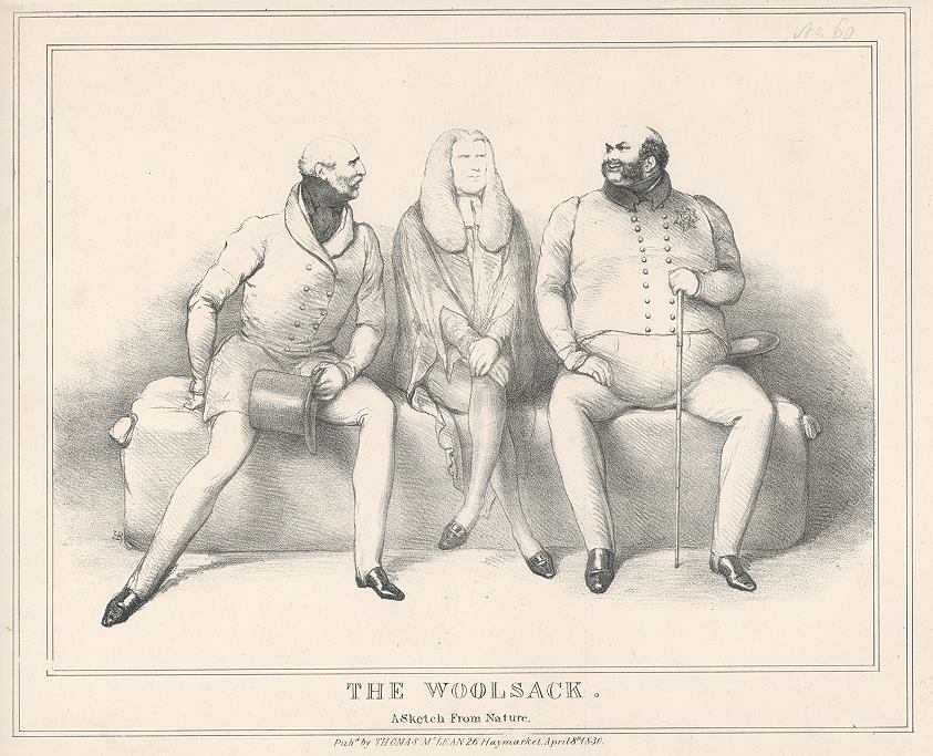 The Woolsack (House of Lords), John Doyle, HB Sketches, 1830