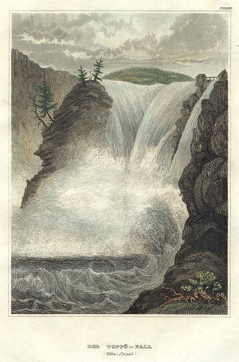 Sweden, Gota Canal, Toppo-Fall, 1839