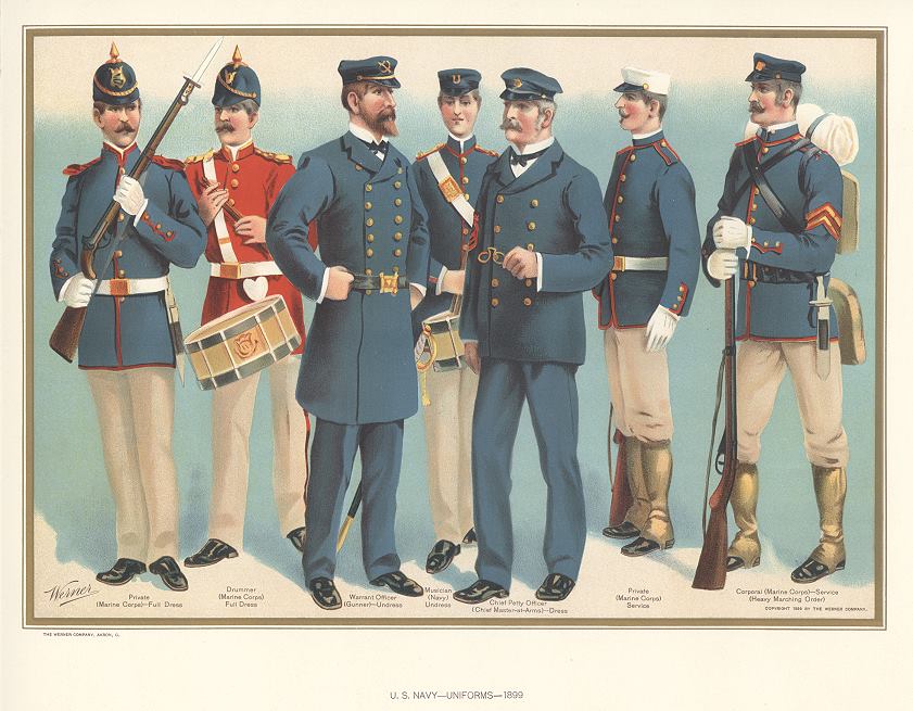 vintage print united states army and navy uniforms war of 1812