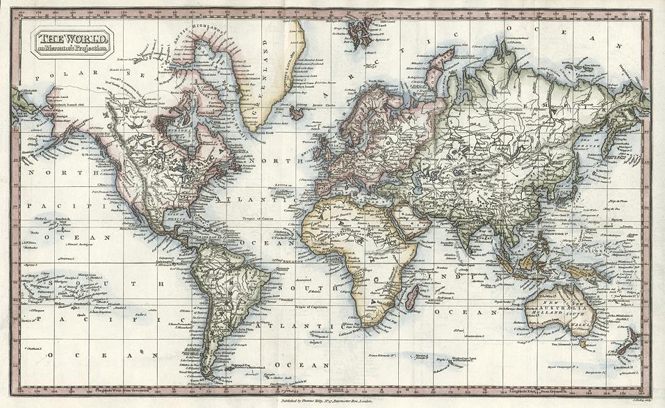 The World on Mercator's Projection, 1828