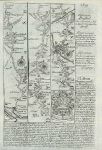 Devonshire, route map with Dartmouth, Newton Abbot and Exeter, 1764