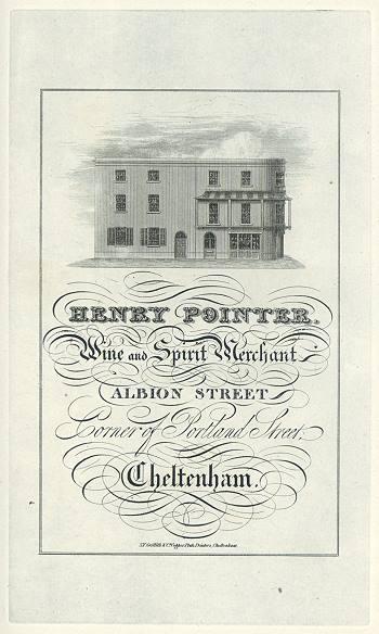 Cheltenham, Trade Advert, Henry Pointer, Wine Merchant, 1826