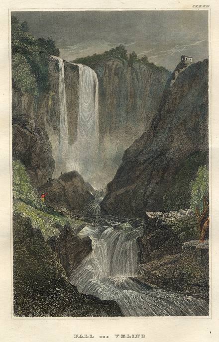 Italy, Velino Falls, 1839