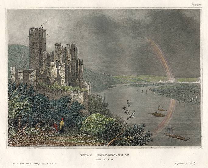 Germany, Schloss Stolzenfels on the Rhine, 1839