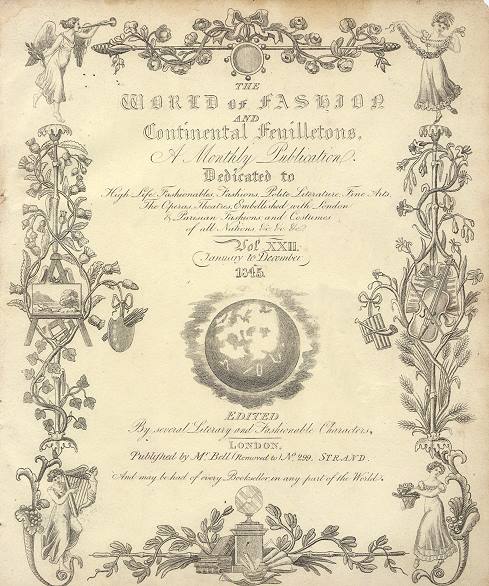 Title page to 'The World of Fashion', 1845