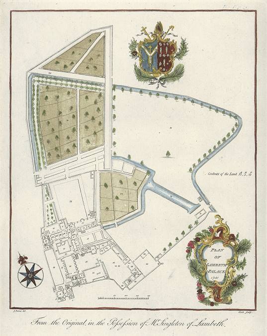 London, Plan of Lambeth Palace, 1750