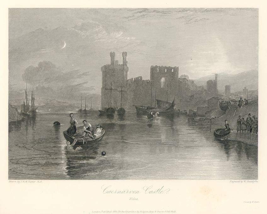 Wales, Carnarvon Castle, 1838