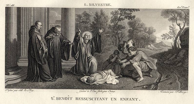 St. Benoit Ressuscitant un Enfant, by Louis de Silvestre, 1814