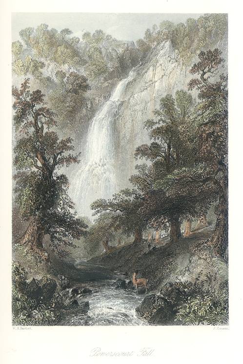 Ireland, Powerscourt Fall, 1841