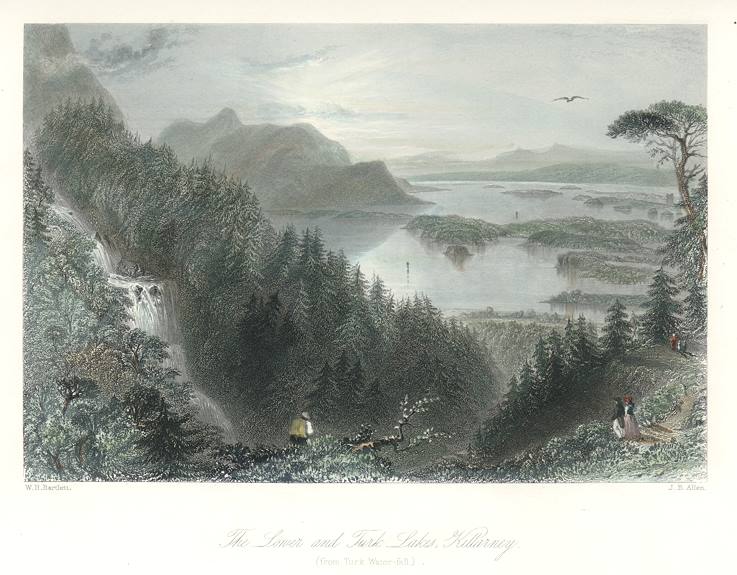 Ireland, Killarney - Lower and Turk Lakes, 1841