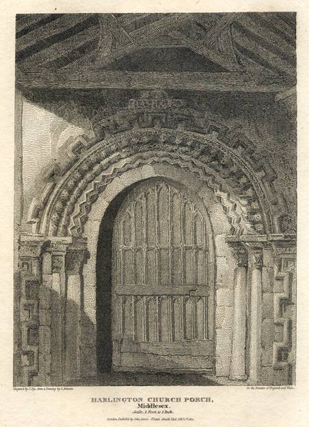 Middlesex, Harlington Church Porch, 1811