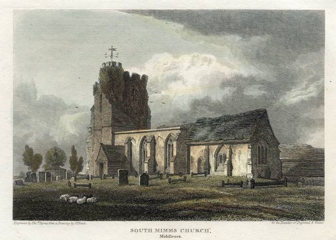 Hertfordshire, South Mimms Church, 1813