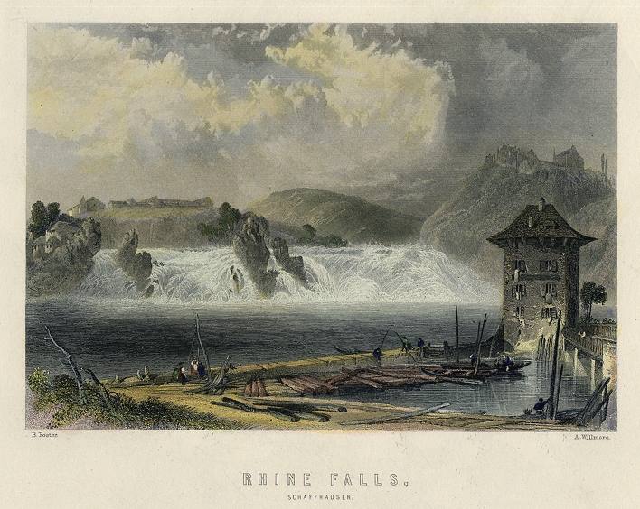 Germany, Rhine Falls at Schaffhausen, 1858