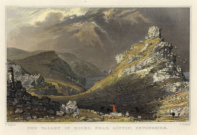 Devon, Valley of Rocks near Linton, 1832