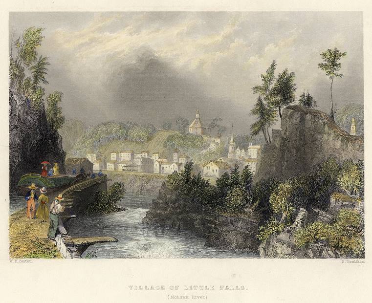 USA, Village of Little Falls on the Mohawk, 1840