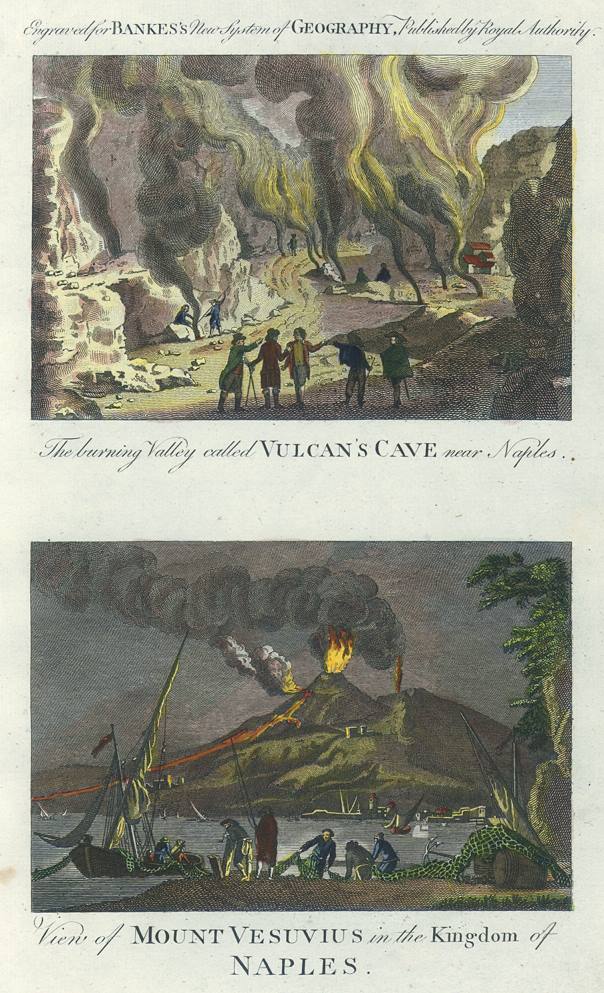 Italy, Mount Vesuvius, Bankes' Geography, 1779