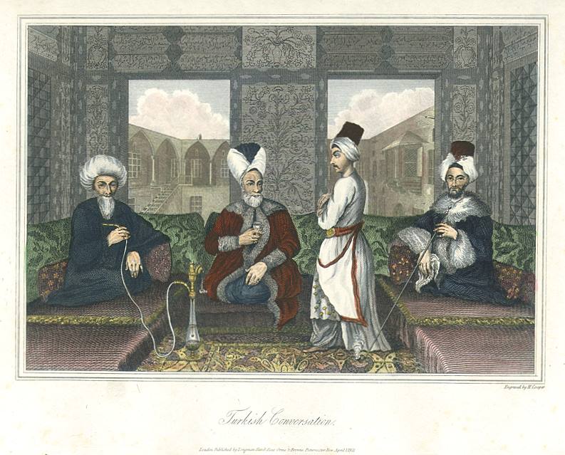 Turkish Conversation & Hookah or waterpipe, 1819