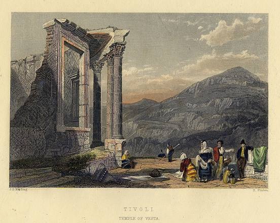 Italy, Temple of Vesta at Tivoli, 1865