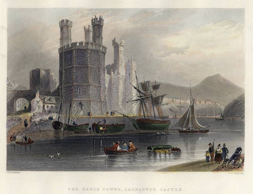 Wales, Eagle Tower at Carnarvon Castle, 1850