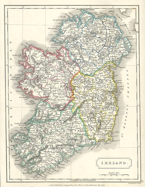 Ireland map, 1827