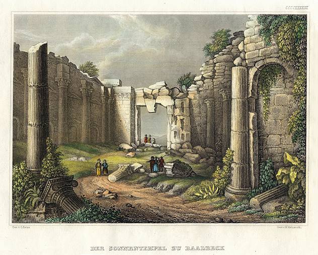 Lebanon, Baalbec, Temple of the Sun, 1838