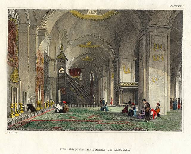 Turkey, Mosque in Brussa, 1838