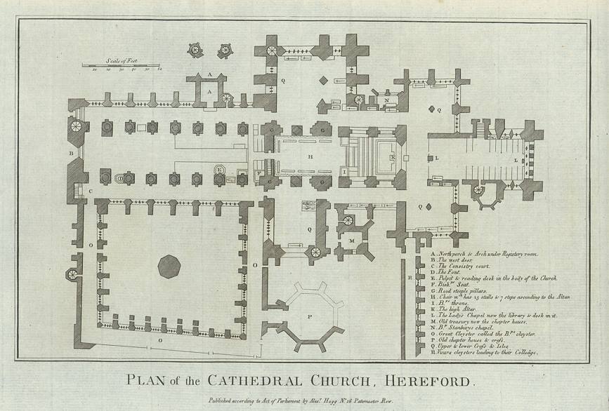 Plan of Hereford Cathedral, 1786