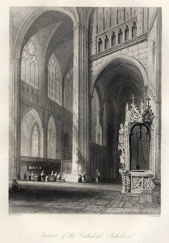 Germany, Ratisbon Cathedral interior, 1840