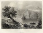 Romania, The Babacai Rock and the Golubac ruins, 1840