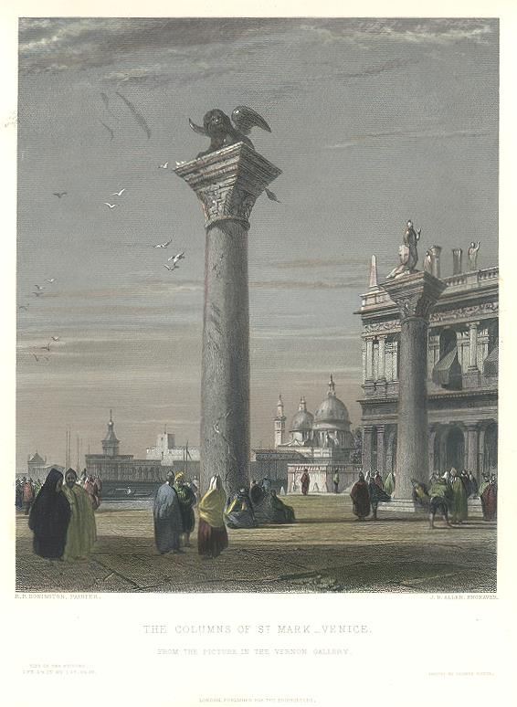 Italy, Columns of St. Mark in Venice, 1851