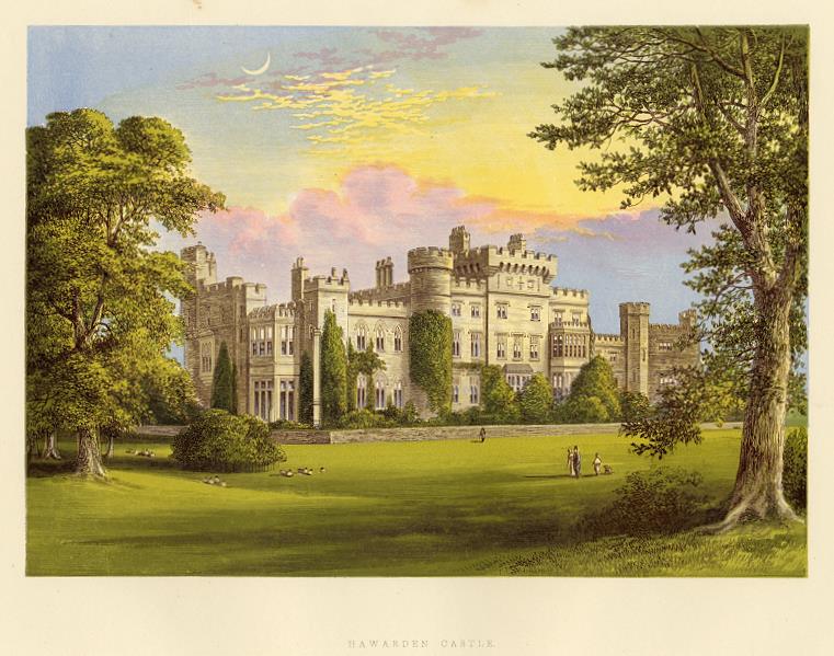 Wales, Hawarden Castle in Flintshire, 1880