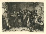 Lancashire, Pay Day in a Cotton Mill, etching by G.P. Jacomb Hood, 1882