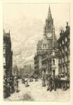 Lancashire, Town Hall, Manchester, etching by T. Riley, 1882