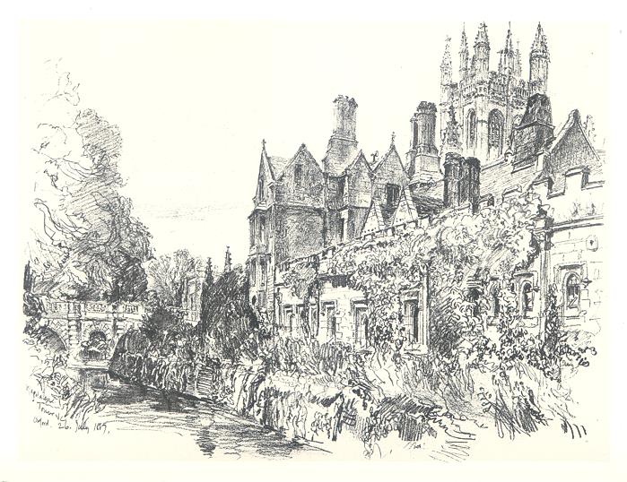 Oxford, Magdalen, from Addison's Walk, 1889