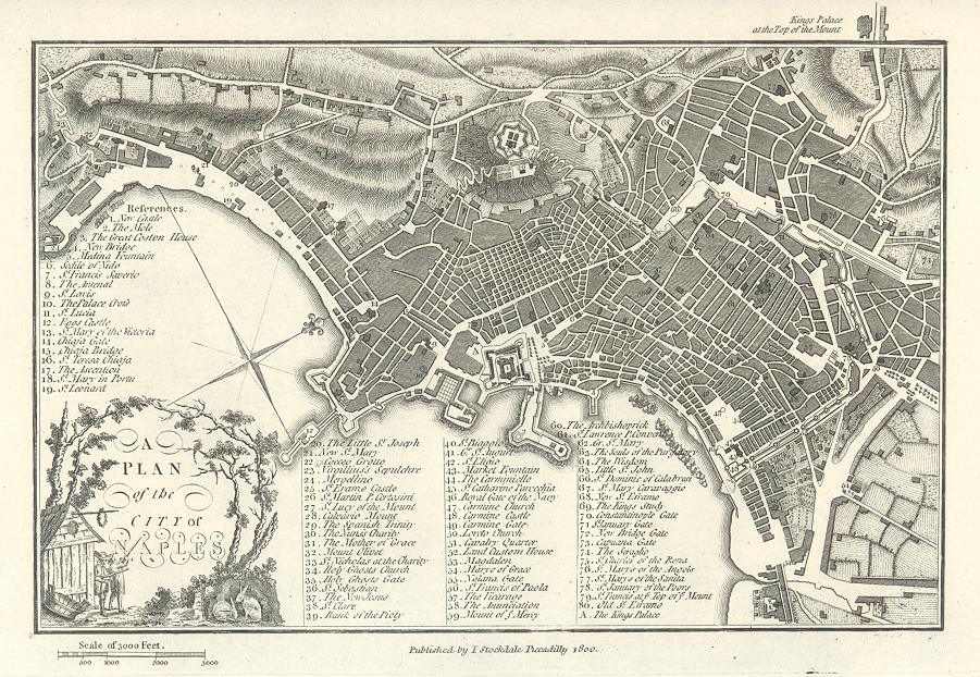 Italy, Naples city plan, 1800