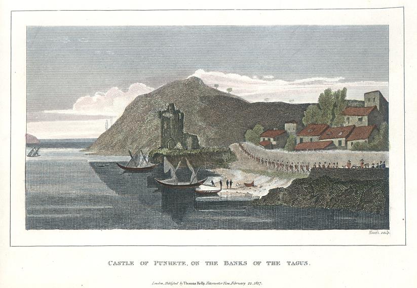 Portugal, Castle of Punhete on the Tagus, (Peninsula Campaign), 1828