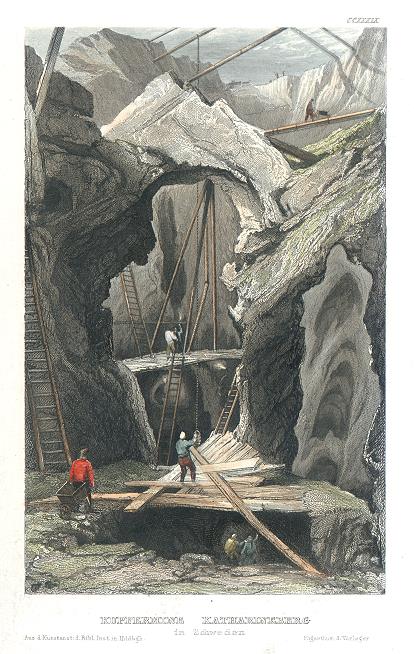 Sweden, Copper Mine at Catherinberg, 1839