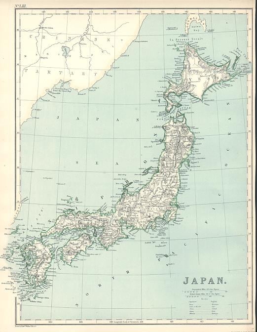 Japan map, 1872