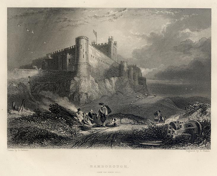 Northumberland, Bamborough Castle, 1842