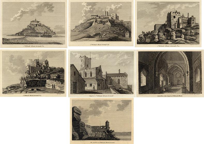 Cornwall, St. Michael's Mount, seven views and description, 1786