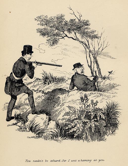 Cockney sporting caricature, Shooting, Robert Seymour, 1835 / 1878