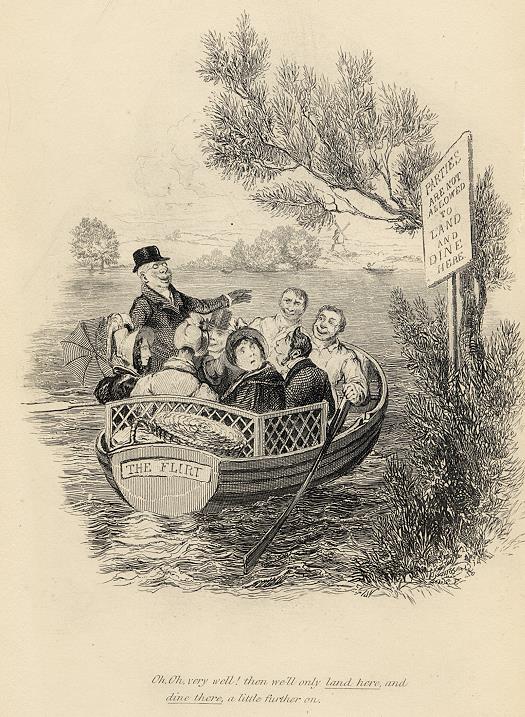 Cockney sporting caricature, Boating, Robert Seymour, 1835 / 1878