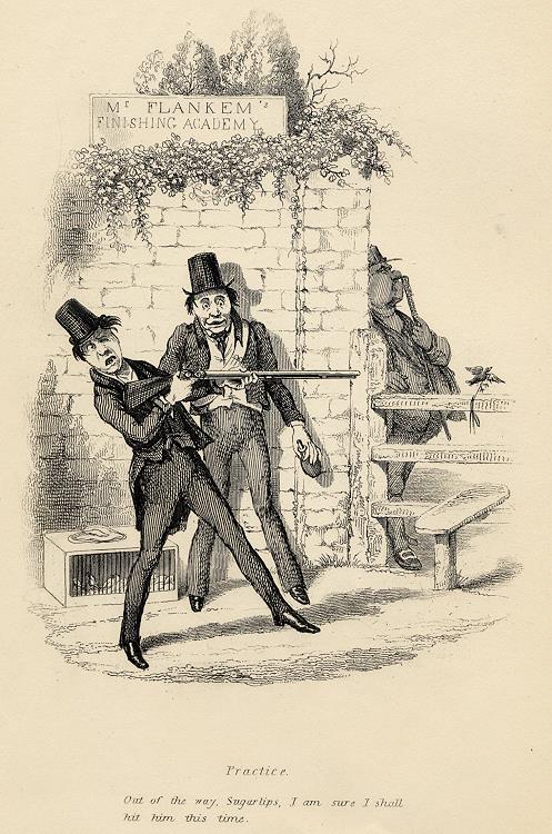 Cockney sporting caricature, shooting, Robert Seymour, 1835 / 1878